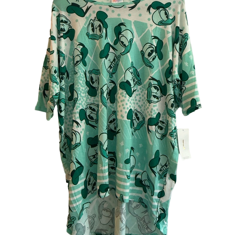 🏰 NWT DISNEY+ LuLaRoe Donald Duck Irma Top | Large - 🔥SAVE over 50%